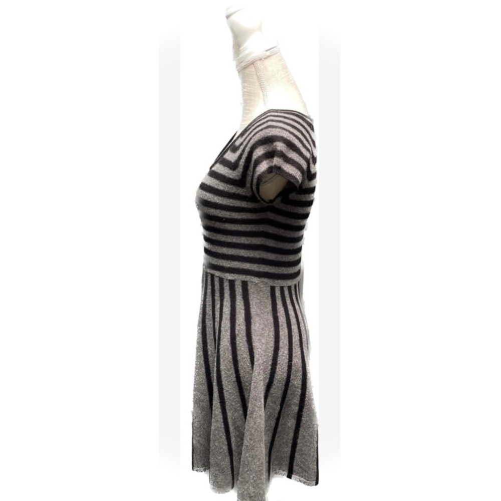 BCBG | M | Wool & Cashmere Charcoal Black Striped Sweater Dress NWOT OJN6C976